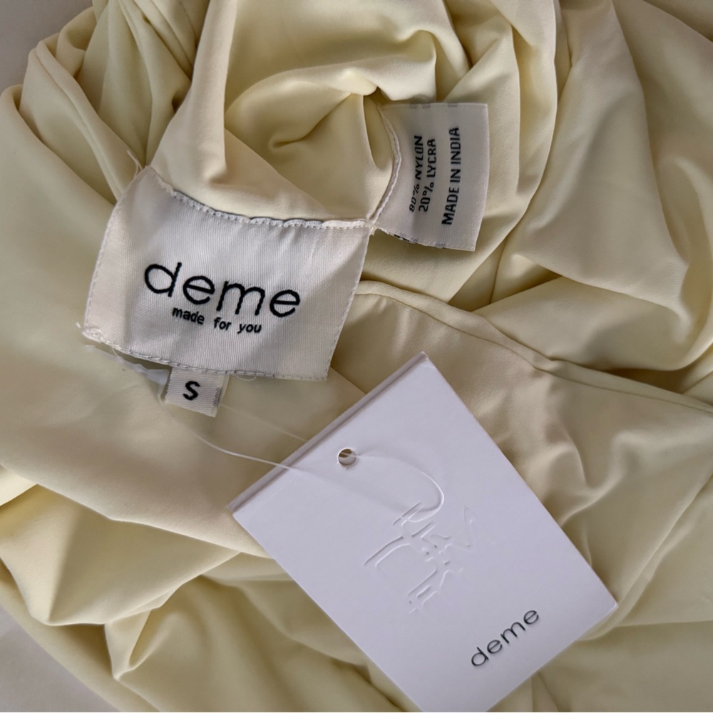 DEME by Gabriella Dahlia Strapless Gown Maxi Dress Butter Yellow NEW with tag - Picture 6 of 10